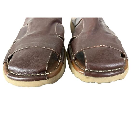 NWT Tommy Bahama Men's Beach Slide Closed Toe Sandals Espresso Brown Premium Lea - Picture 3 of 8